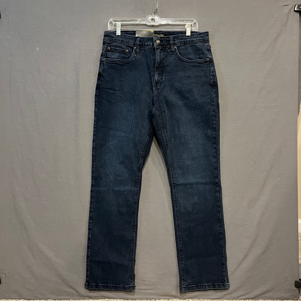 Urban Star Jeans Mens 32x30 Dark Wash Stretch Relaxed Fit Straight Leg Brand New